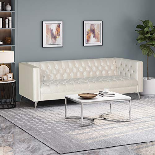Christopher Knight Home Hillel Sofas, Beige, Silver