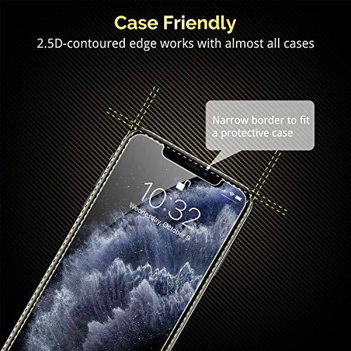 UNBREAKcable 3-Pack Screen Protector for iPhone 11 Pro/iPhone XS/iPhone X, Double Shatterproof Tempered Glass [Easy Installation Frame] [9H Hardness] [HD Clear] [Case Friendly] for iPhone 5.8 inch