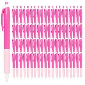 simply genius pens in bulk - 100 pack of office pens - retractable ballpoint pens in black ink - great for schools, notebooks, journals & more (pink)