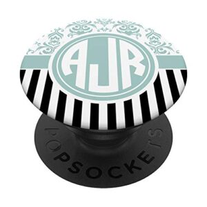 ajr monogram gift blue damask initials ajr or arj popsockets grip and stand for phones and tablets
