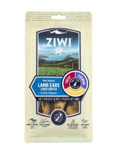 ziwi dog chews and treats – all natural, air-dried, single protein, grain-free, high-value treat, snack, reward (lamb ears) 2.1 ounce (pack of 1)