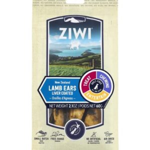 ZIWI Dog Chews and Treats – All Natural, Air-Dried, Single Protein, Grain-Free, High-Value Treat, Snack, Reward (Lamb Ears) 2.1 Ounce (Pack of 1)