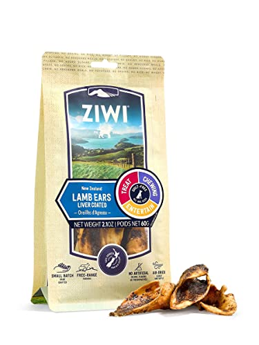 ZIWI Dog Chews and Treats – All Natural, Air-Dried, Single Protein, Grain-Free, High-Value Treat, Snack, Reward (Lamb Ears) 2.1 Ounce (Pack of 1)