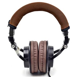 defean brown headphone protector headband fabric compatible with audio technica m30 m40 m50 m50x m50s m40x headphone(brown protector headband)