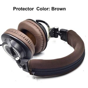 Defean Brown Headphone Protector Headband Fabric Compatible with Audio Technica M30 M40 M50 M50X M50S M40X Headphone(Brown Protector Headband)