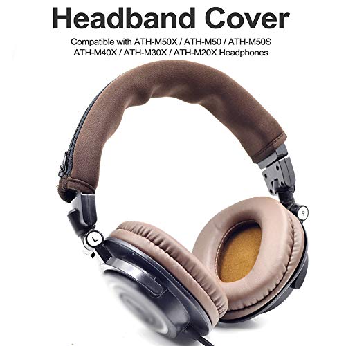 Defean Brown Headphone Protector Headband Fabric Compatible with Audio Technica M30 M40 M50 M50X M50S M40X Headphone(Brown Protector Headband)