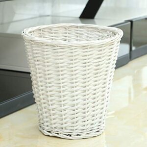 liex- willow-made trash can/uncovered waste paper basket/sundries storage basket/decorative basket, for kitchen bathroom bedroom (size: 28 × 28cm)