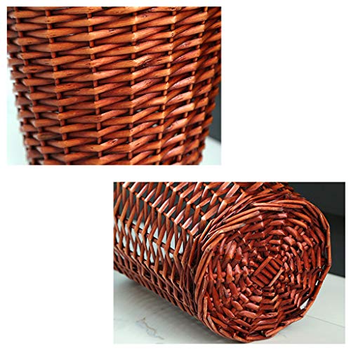 Liex- Willow-Made Trash Can/Uncovered Waste Paper Basket/Sundries Storage Basket/Decorative Basket, for Kitchen Bathroom Bedroom (Size: 28 × 28cm)