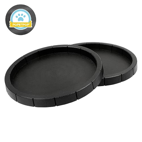 POPETPOP 2Pcs Reptile Feeding Bowls Round Basin Tortoise Food Dish - Lightweight Reptile Food and Water Feeding Dish Bath Bowl Food Container, Reptile Tank Decor