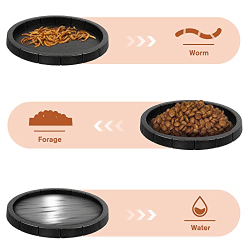 POPETPOP 2Pcs Reptile Feeding Bowls Round Basin Tortoise Food Dish - Lightweight Reptile Food and Water Feeding Dish Bath Bowl Food Container, Reptile Tank Decor