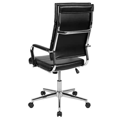 Flash Furniture Hansel High Back Black LeatherSoft Contemporary Panel Executive Swivel Office Chair