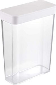 yamazaki home airtight dry container with sliding lid | kitchen & pantry organization | cereal, grains, pasta, and flour | plastic | food storage, one size, white