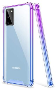 salawat galaxy s20 case, clear galaxy s20 case cute gradient slim phone case cover reinforced tpu bumper shockproof protective case for samsung galaxy s20 6.2 inch 2020 (purple blue)