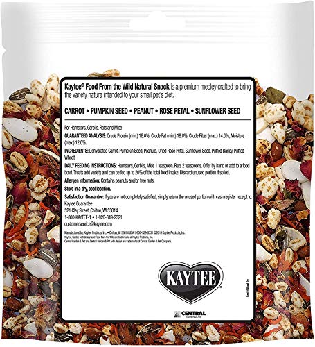 Kaytee 3 Pack of Food from The Wild Natural Snack, 2 Ounces Each, Foraging Treat for Hamsters, Gerbils, Rats and Mice