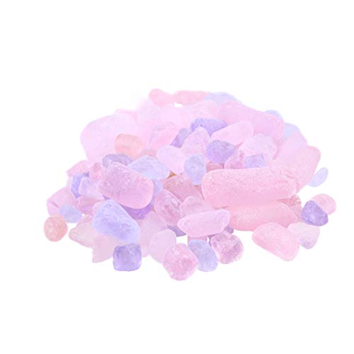 Balacoo Aquarium Gravel Stone Natural Gravel Irregular Shape Polished Gravel for Outdoor Garden Landscaping Vase Fillers Decoration Pink Purple