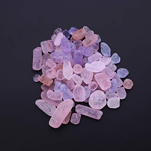 Balacoo Aquarium Gravel Stone Natural Gravel Irregular Shape Polished Gravel for Outdoor Garden Landscaping Vase Fillers Decoration Pink Purple