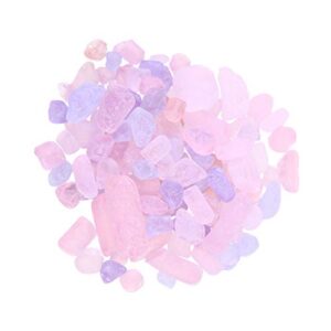 Balacoo Aquarium Gravel Stone Natural Gravel Irregular Shape Polished Gravel for Outdoor Garden Landscaping Vase Fillers Decoration Pink Purple