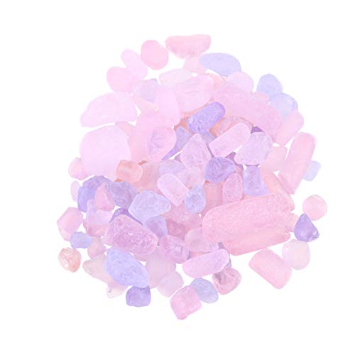 Balacoo Aquarium Gravel Stone Natural Gravel Irregular Shape Polished Gravel for Outdoor Garden Landscaping Vase Fillers Decoration Pink Purple