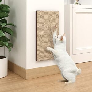 way basics premium cat scratcher wall mounted scratch pad (free silvervine organic catnip)