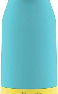 Ello Emma 14oz Vacuum Insulated Stainless Steel Kids Water Bottle with Straw and Built-in Carrying Handle and Leak-Proof Locking Lid for School Backpack, Lunchbox and Outdoor Sports, Sky