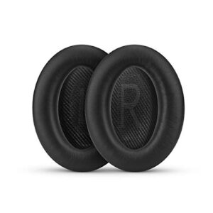 Replacement Earpads for Bose QC35 & QC35ii, Premium Leather Memory Foam Ear Pads for QuietComfort 35, Soft & Long Lasting by Brainwavz (Black)