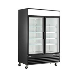 peak cold double door upright commercial display freezer - large capacity glass door merchandiser freezer; 45 cu ft.