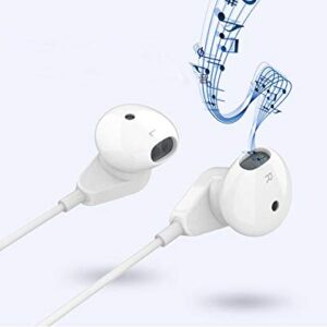 Wired Earbuds HiFi Stereo Headphones Earphones w/Microphone USB Type C Connector only Fit for Huawei P30 Pro, P20 Pro, Mate 30 Pro, Mate 20 Pro, Mate 10 Pro, Xiaomi Mi 9, Mi 9 SE, Mi 8, Mi A2 (White)