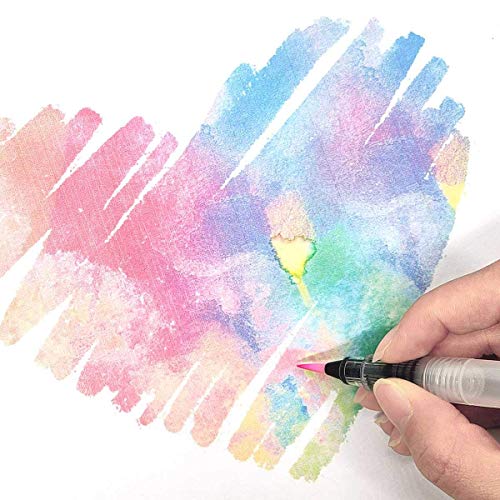 Watercolor Brush Pens Set - Super Easy to Use and Fill, Watercolor Pens Brush Set of 9 Piece for Water Soluble Colored Pencil, Aqua Brush Pen for Beginners, Gift Ideas