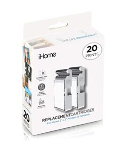 ihome 2-pack of 3x3 inch ink+square paper cartridge (20 prints total) (ihc33-20)