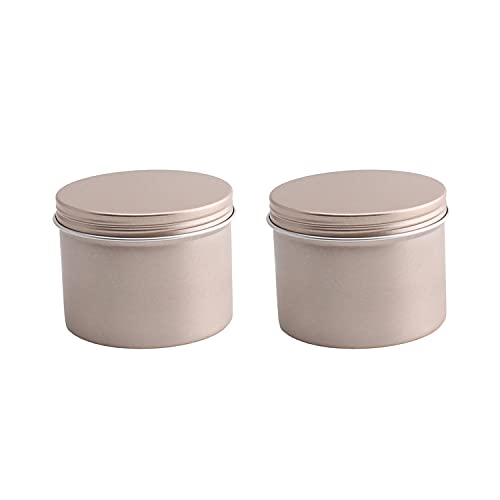 Othmro 2Pcs 4.1oz Metal Round Tins Aluminum Tin Cans Jar Refillable Containers 120ml Tin Cans Tin Bottles Containers with Screw Lid for Salve Spices Lip Balm Tea Candies Silver 65×50mm