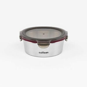 cuitisan flora round airtight container no.5 21.6oz, stainless steel food container, waterproof, microwave and dishwasher available