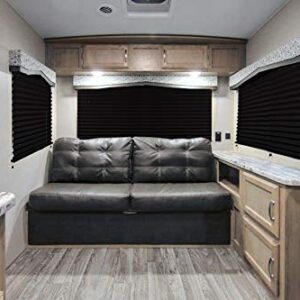 Camper Comfort Black RV Pleated Shade | Camper Blinds | RV Privacy Blinds | RV Solar Shade| Motor-Coach Shade (74" X 42")