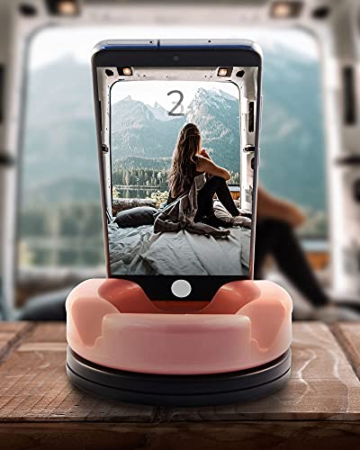 GoDonut 360 Swivel Phone Stand - Portable Mount Accessory for Travel, Nightstand or Desk- Compatible with Tablet, iPhone & Most Smartphones – Black