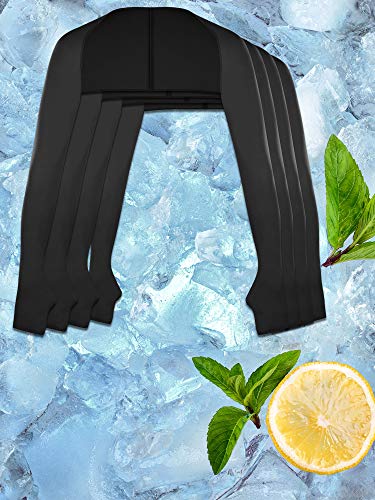 SATINIOR 4 Pieces UV Protection Cooling Shawl Sun Protection Arm Sleeves with Finger Hole(Black)