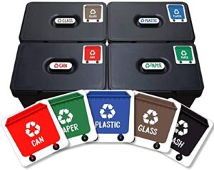 haberdashery online 6 stickers for recycling. adhesive vinyl pack 6 labels. (xs)