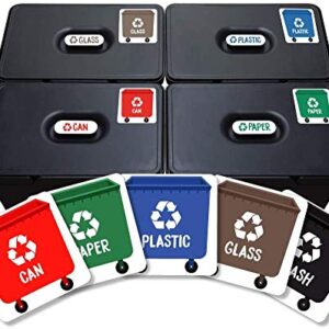 Haberdashery Online 6 Stickers for Recycling. Adhesive Vinyl Pack 6 Labels. (XS)