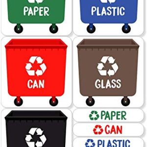 Haberdashery Online 6 Stickers for Recycling. Adhesive Vinyl Pack 6 Labels. (XS)