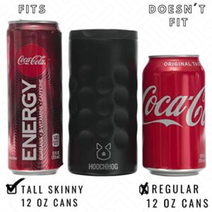 Hooch|Hog Slim Can Cooler – Insulated Stainless Steel Can Cooler for 12oz Slim Cans Including White Claw (Purple Glitter)
