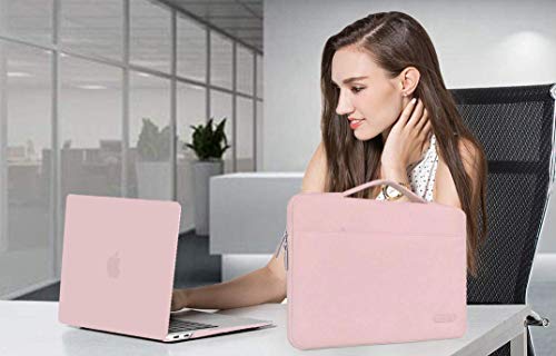 MOSISO Compatible with MacBook Pro 15 inch Case 2019 2018 2017 2016 Release A1990 A1707 with Touch Bar, Plastic Hard Shell Case&Sleeve Bag&Keyboard Cover&Webcam Cover&Screen Protector, Rose Quartz