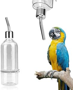 gototop parrot water feeder pet hanging water feeding bottle no drip dispenser pet supplies with stainless steel ball nipple for small animals bird hamster rabbit chinchilla ferret(l)