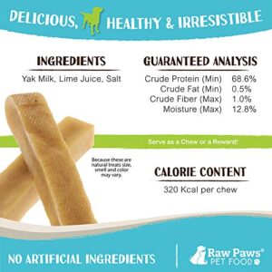 Raw Paws Himalayan Yak Chews for Large Dogs - Large Chews (3-Count) - Himalayan Cheese for Large Dogs - Yak Bones for Dogs - Yak Milk Bones for Dogs - Dog Cheese Chews Himalayan