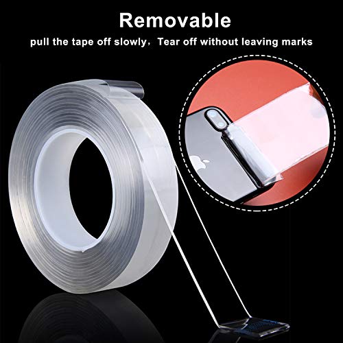 MEMX Nano Double Sided Tape Heavy Duty, 16.4FT Multipurpose Strong Mounting Tape, Reusable Removable Washable Traceless Gel Grip Adhesive for Mounting Carpet, Poster Sticky Wall, Home, Office Decor.