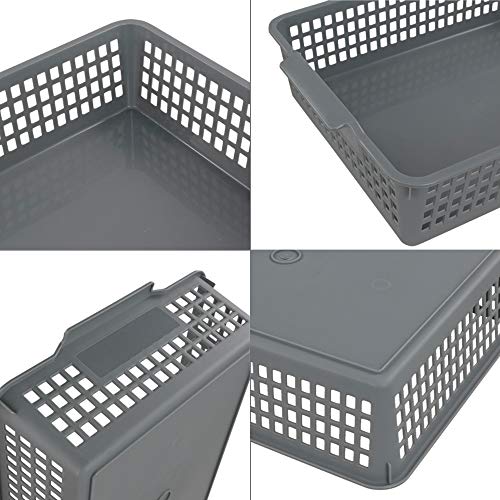 Cand Grey Plastic Basket Tray, A4 Paper Bakets, 6 Packs