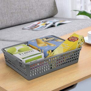 Cand Grey Plastic Basket Tray, A4 Paper Bakets, 6 Packs