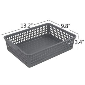Cand Grey Plastic Basket Tray, A4 Paper Bakets, 6 Packs