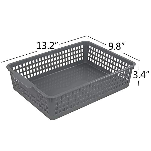 Cand Grey Plastic Basket Tray, A4 Paper Bakets, 6 Packs