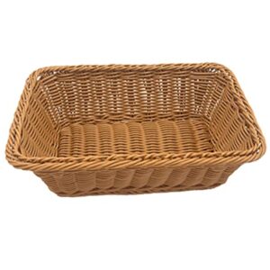 Teng Lang 12" Wicker Bread Basket, Woven Tabletop Food Fruit Vegetables Serving, Restaurant Serving Basket (12X8X4 inch)
