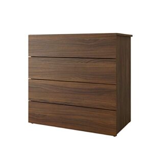 nexera 4-drawer chest, walnut, brown