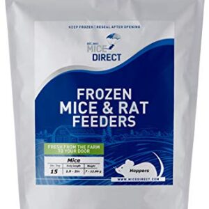 MiceDirect Frozen Hopper Mice Feeders Baby Ball Pythons & Red Tail Boas, Sub Adult Milks (15 Count)
