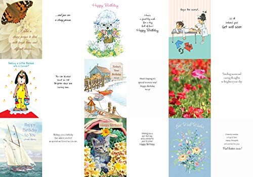 Variety Boxed Greeting Card Assortment by Fravessi | 36 Card Pack + 36 White Envelopes (4x6) | Humorous